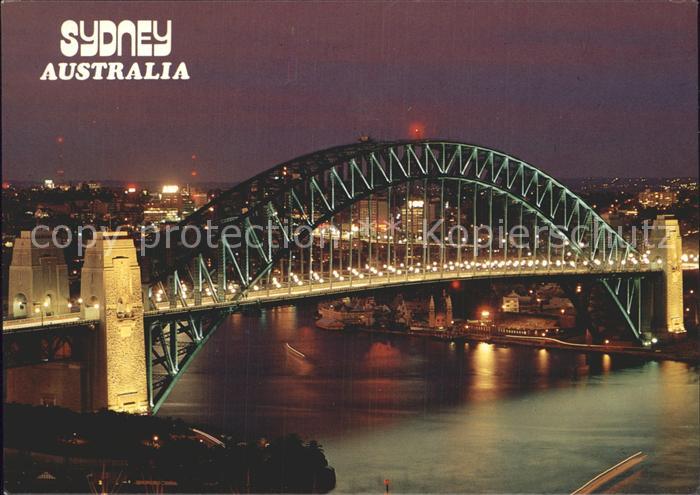 Sydney New South Wales Harbour Bridge Nachtaufnahme
