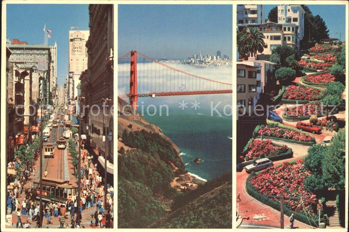 San Francisco California Golden Gate Bridge Markt Strasse Lombard