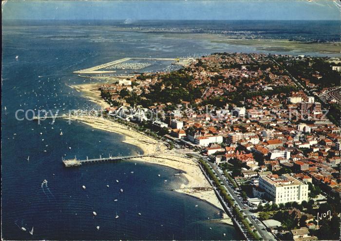 Arcachon Gironde Kueste Strand Luftbild