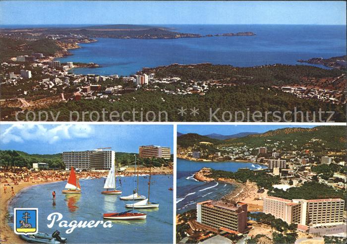 Paguera Mallorca Islas Baleares Segelboote Strand Luftbild