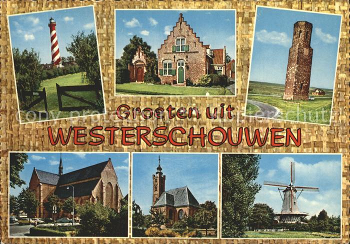 Westerschouwen Windmuehle TurmLeuchtturm Kirche