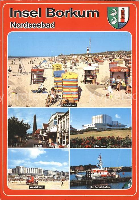 BORKUM Nordseebad Niedersachsen Suedstrand Weststrand Schutzhafen Kurhaus