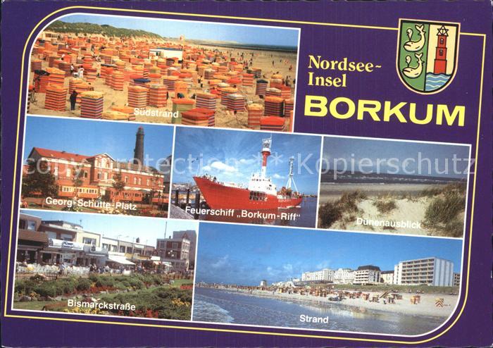 BORKUM Nordseebad Niedersachsen Suedstrand Georg Schuette Platz Bismarckstrasse