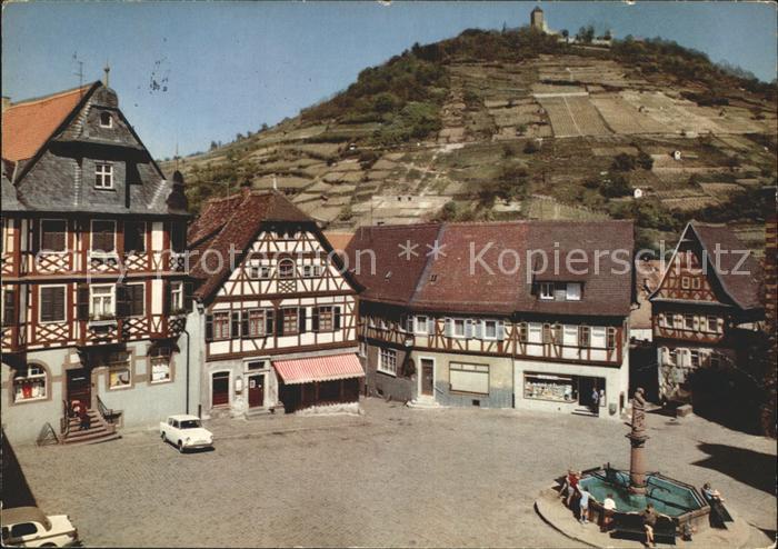 Heppenheim Bergstrasse Marktplatz und Ruine Starkenburg