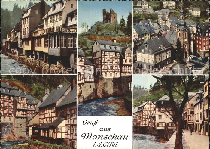 Monschau Montjoie NRW Ruhrpartie Haller Ruine Evangelische Kirche Rotes Haus