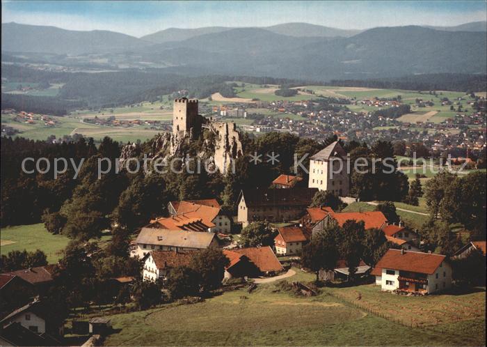 Regen Fliegeraufnahme Burgruine Weissenstein