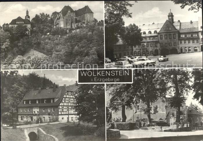 Wolkenstein Erzgebirge Teilansicht Rathaus Burg