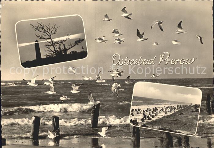 Prerow Ostseebad Strand Brandung Leuchtturm