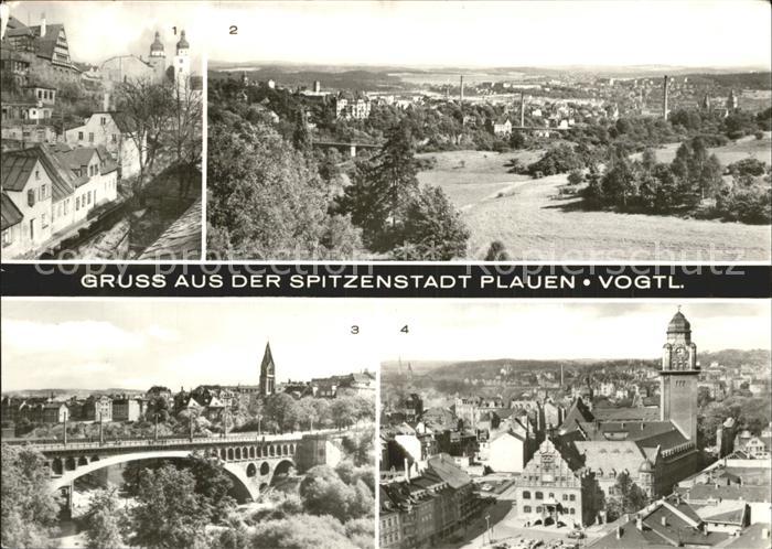 Plauen Vogtland Altes Malzhaus Teilansicht Friedensbruecke Rathaus