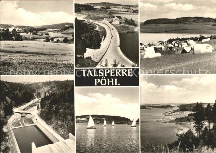 Poehl Vogtland Talsperre Stausee mit Booten Campingplatz