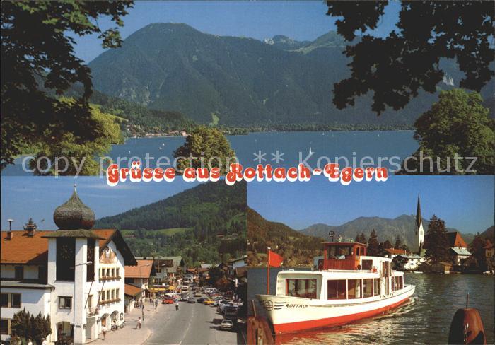 Rottach-Egern Hauptstrasse mit Rathaus Egener Bucht Walberg