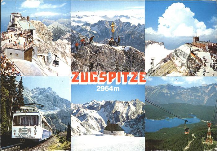 Zugspitze Zahnradbahn Aussichtsterrasse Gipfelstationen der Seilbahnen