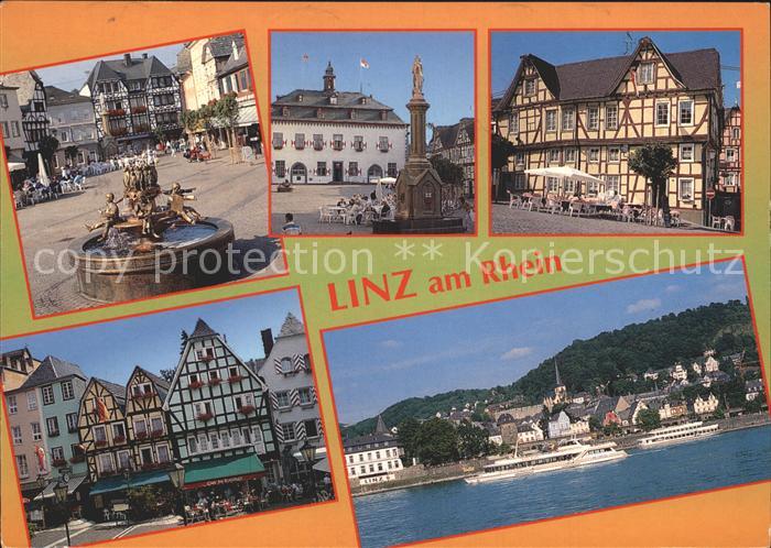 Linz Rhein Brunnen Schiff Cafe