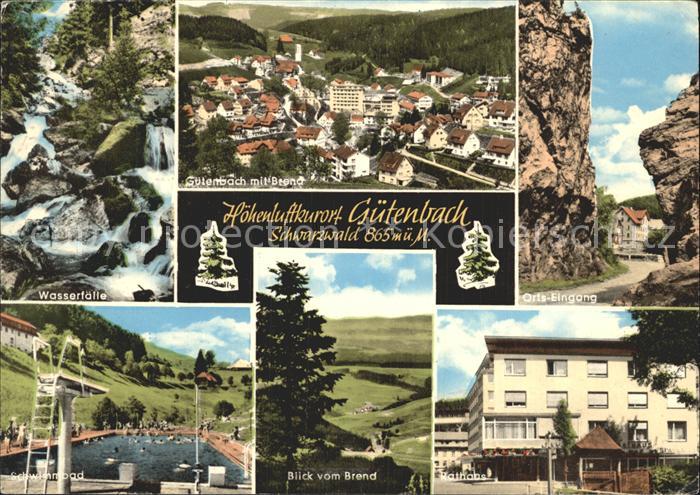 Guetenbach Schwimmbad Rathaus Wasserfaelle