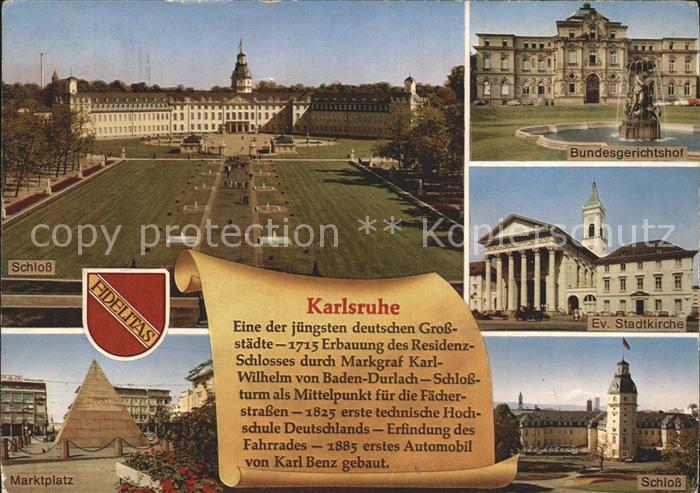 Karlsruhe Baden Evangelische Stadtkirche Schloss Bundesgerichtshof