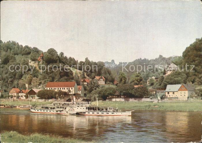 Rathen Saechsische Schweiz Kurort See Schiff