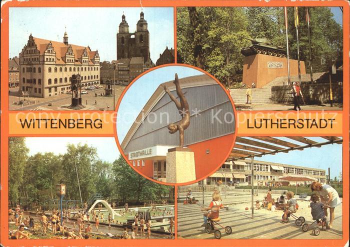 Wittenberg Lutherstadt Schwimmbad Rathaus Stadtkirche