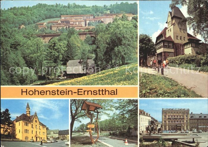 Hohenstein-Ernstthal Teilansicht HO Berggasthaus Rathaus Altmarkt Hotel Sachsenr