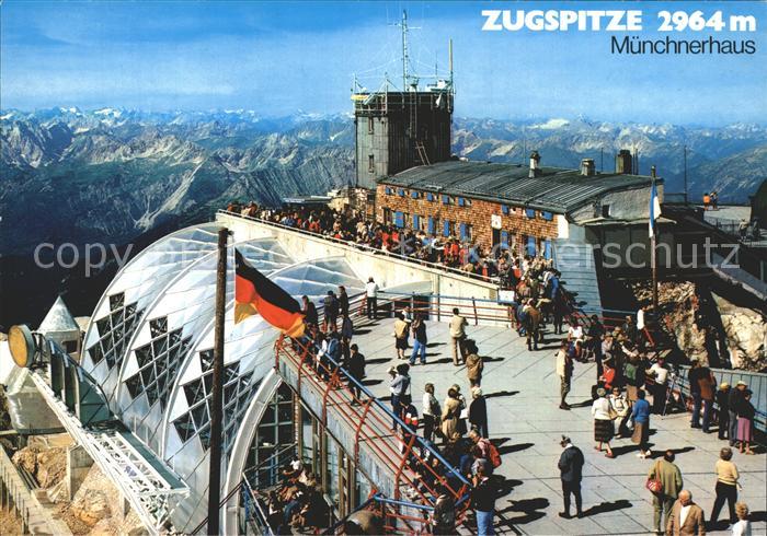Zugspitze Muenchnerhaus Wetterwarte Aussichtsterrasse Zugspitzbahn