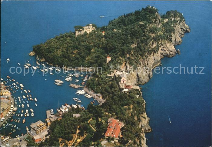 Portofino Liguria Meer Yachthafen Luftaufnahme