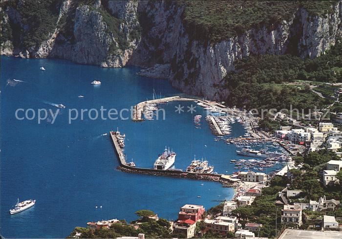 Capri Marina Grande Panorama Meer Schiffsanlegestelle