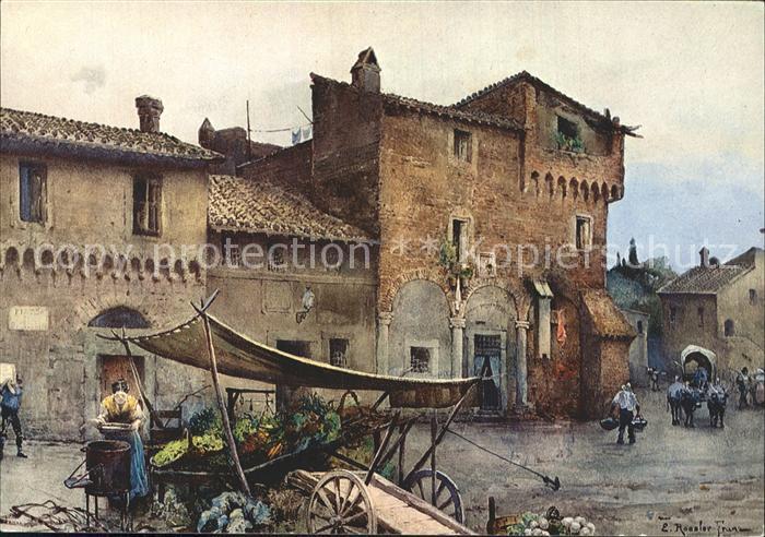 Roma Rom mittelalterliche Haeuser Santa Cecilia