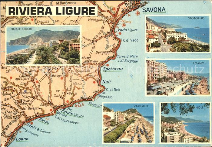 Savona Liguria Automobilclubkarte Spotorno Loano Vargotti Noli