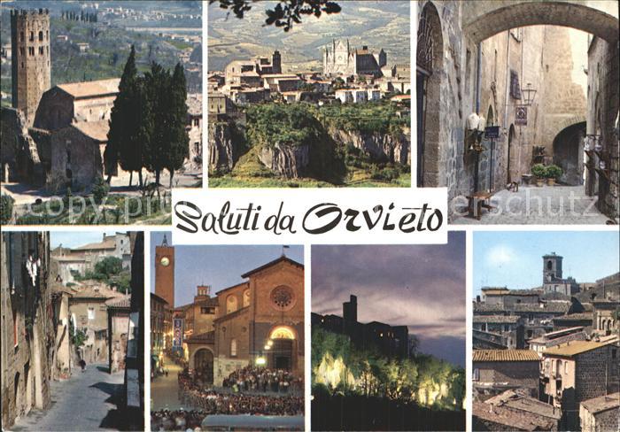 Orvieto Ortsansichten Nachtaufnahme