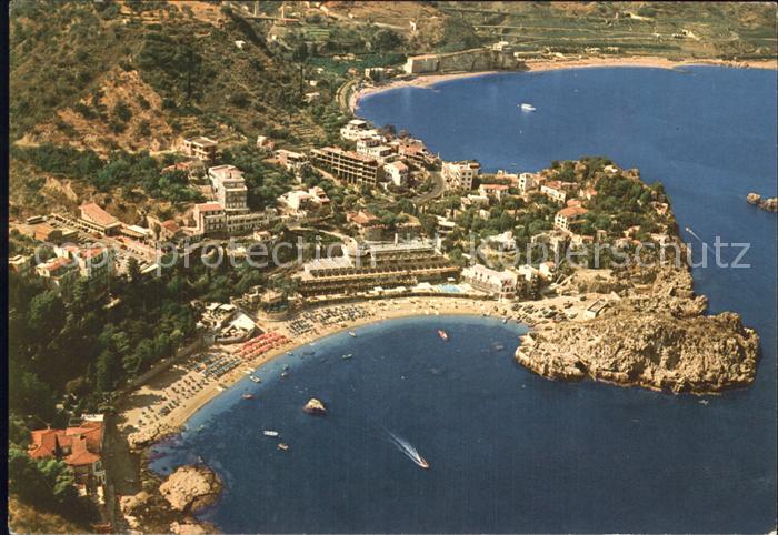 Taormina Sizilien Fliegeraufnahme Mazzaro Bucht Spisone