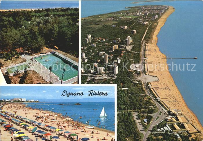 Lignano Schwimmbad Strand Fliegeraufnahme