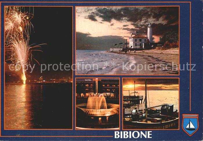 Bibione Springbrunnen Feuerwerk Turm Boot