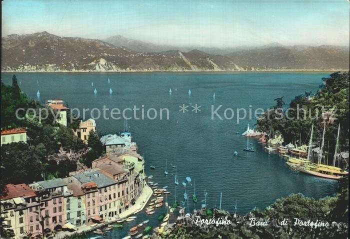 Portofino Liguria Ortsnansicht Hafen
