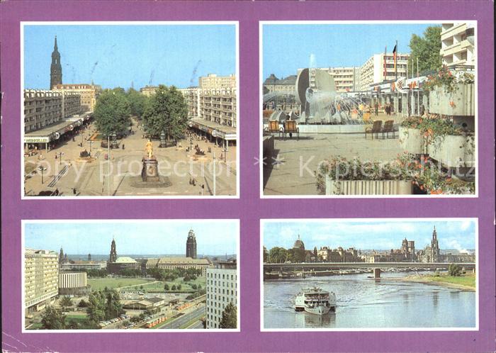 DRESDEN Elbe Strasse der Befreiung Neustaedter Markt Rathaus Kreuzkirche