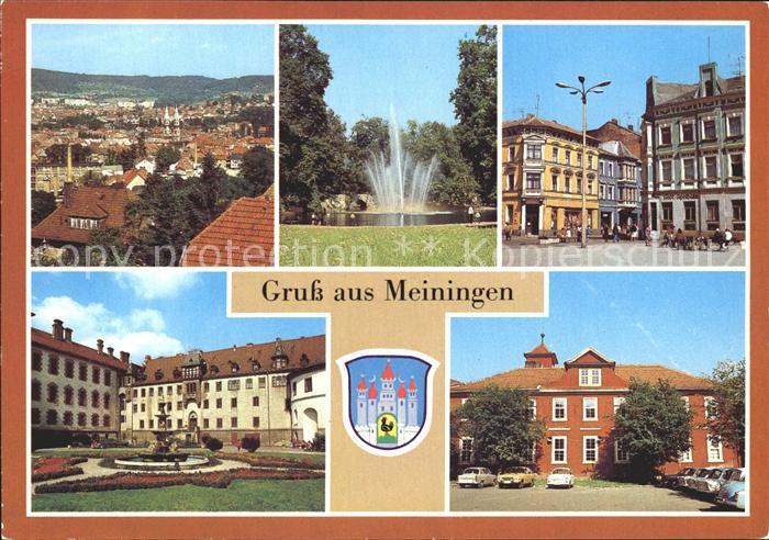Meiningen Thueringen Springbrunnen Goethepark Markt Schloss Elisabethenburg
