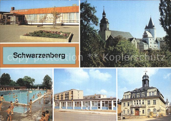 Schwarzenberg Erzgebirge Schloss Freibad Restaurant Hotel Haus der Einheit