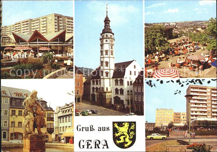 Gera Rathaus TerassenCafe Osterstein Simsonbrunnen