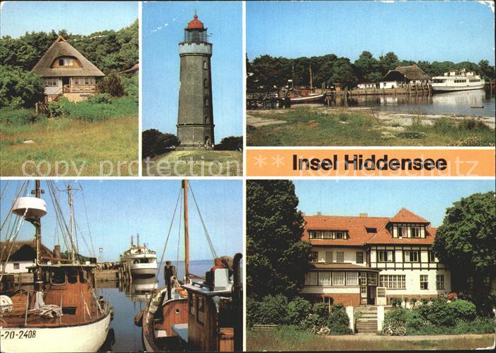 Insel Hiddensee Leubhtturm Hafen Fischerhaus