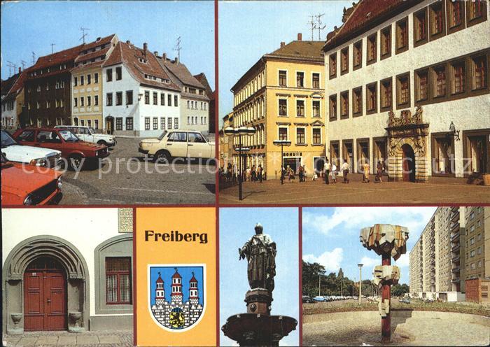 Freiberg Sachsen Schoenlebehaus Denkmal Otto der Reiche Kristallbrunnen