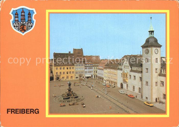 Freiberg Sachsen Obermarkt mit Rathaus