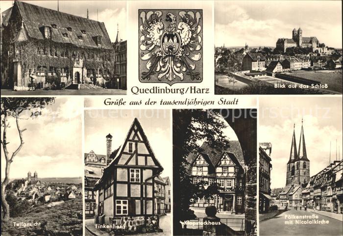 Quedlinburg Harz Schloss Poelkenstrasse Finkenherd Rathaus Klopstockhaus