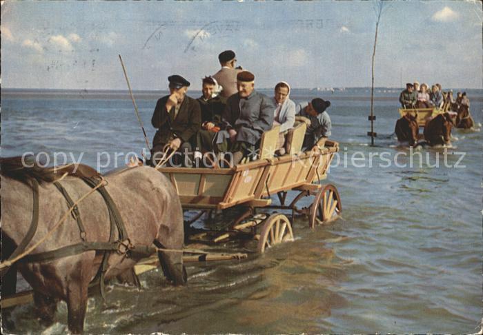 Cuxhaven Nordseebad Duhnen Wattwagen im Priel