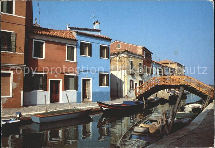 Burano Venezia Bruecke Boote