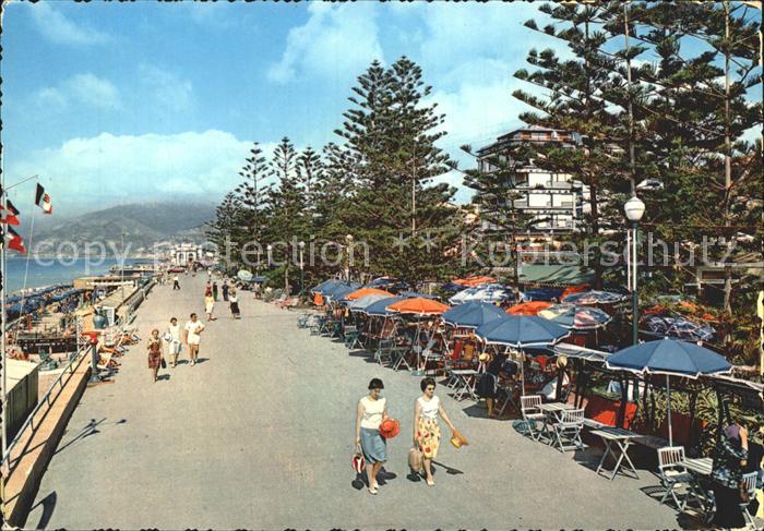 Bordighera Passegiata a mare Seepromenade Riviera dei fiori