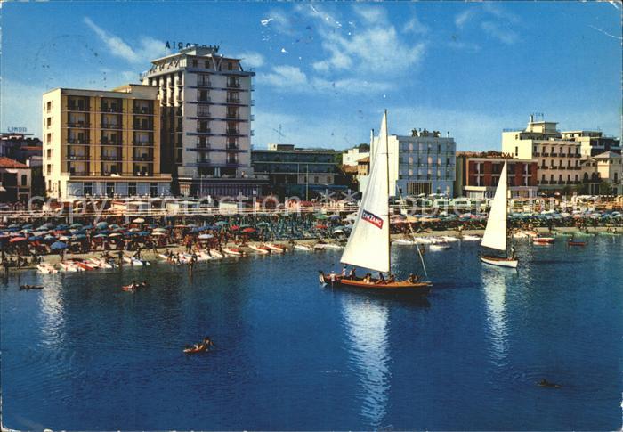 Cattolica Rimini spiaggia Strand Segelboote Hotel Victoria