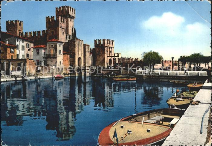 Lago di Garda Sirmione Boote Bruecke