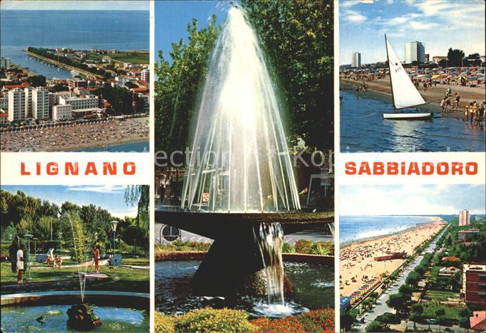 Lignano Sabbiadoro la spiaggia verso Pineto Fliegeraufnahme Minigolf la fontana