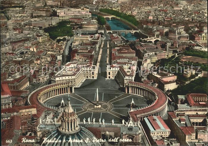 Roma Rom Sankt Peter Platz und Basilika Basilica e piazza San Pietro Fliegeraufn