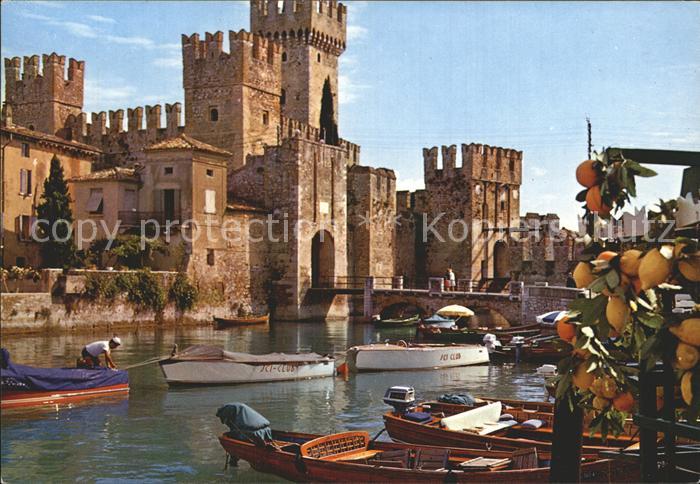 Lago di Garda Sirmione Darsena e Castello Dock Schloss