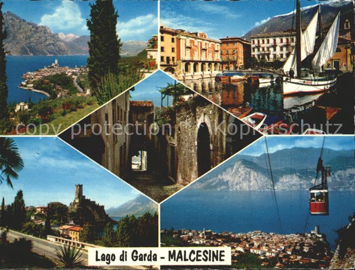 Lago di Garda Malcesine Segelboote Seilbahn