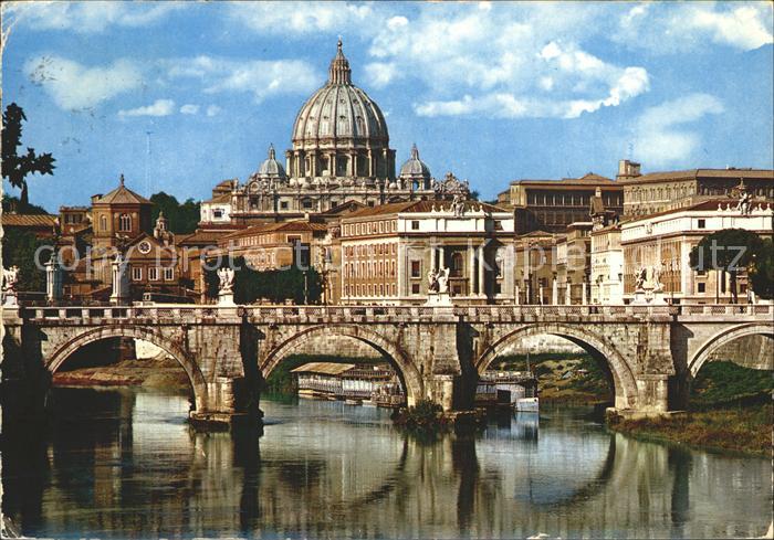 Roma Rom Ponte Sant Angelo e la Cupola di San Pietro